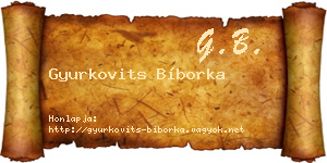 Gyurkovits Bíborka névjegykártya